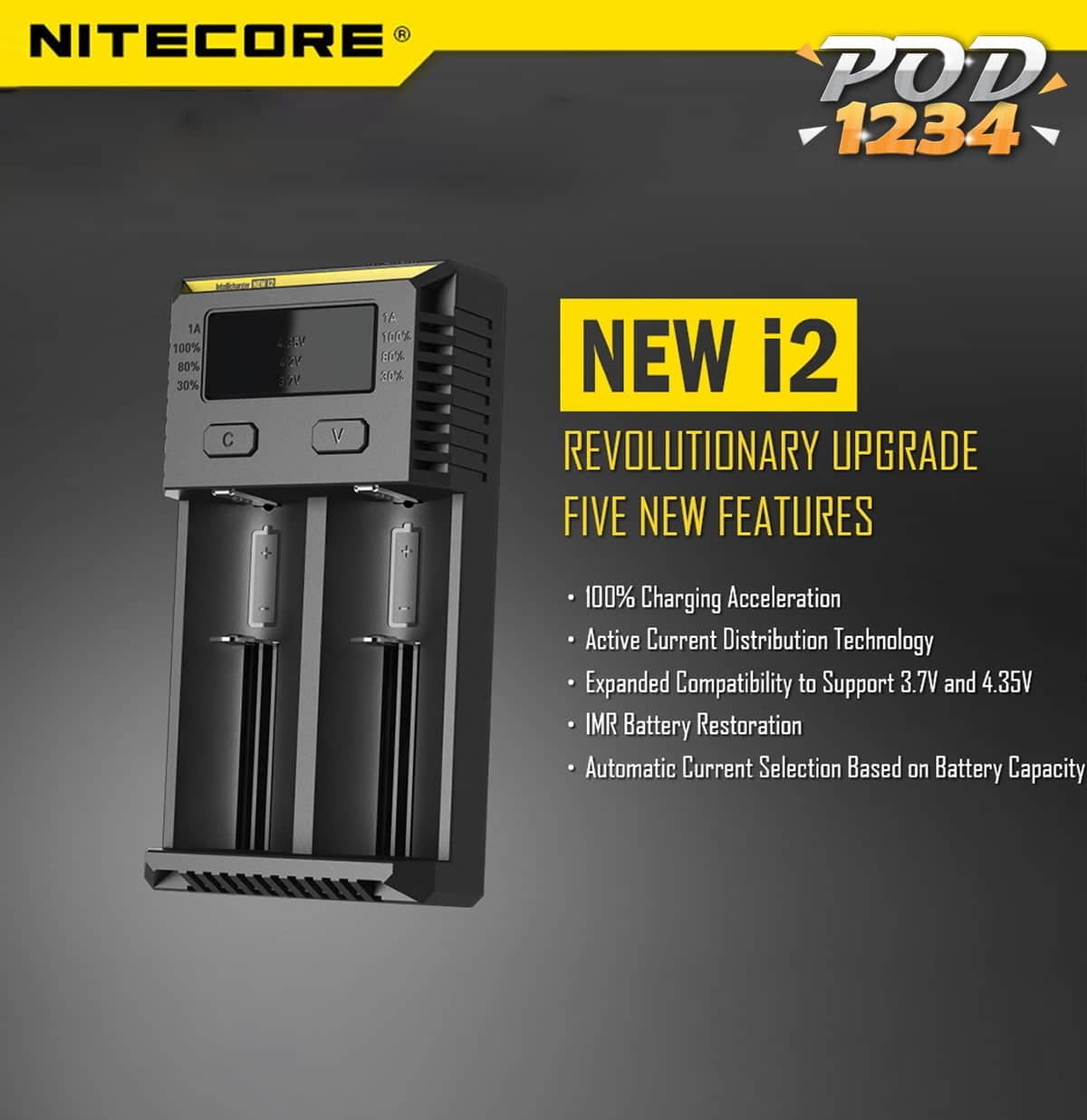 รางชาร์จ Nitecore New I2 ราคาส่ง