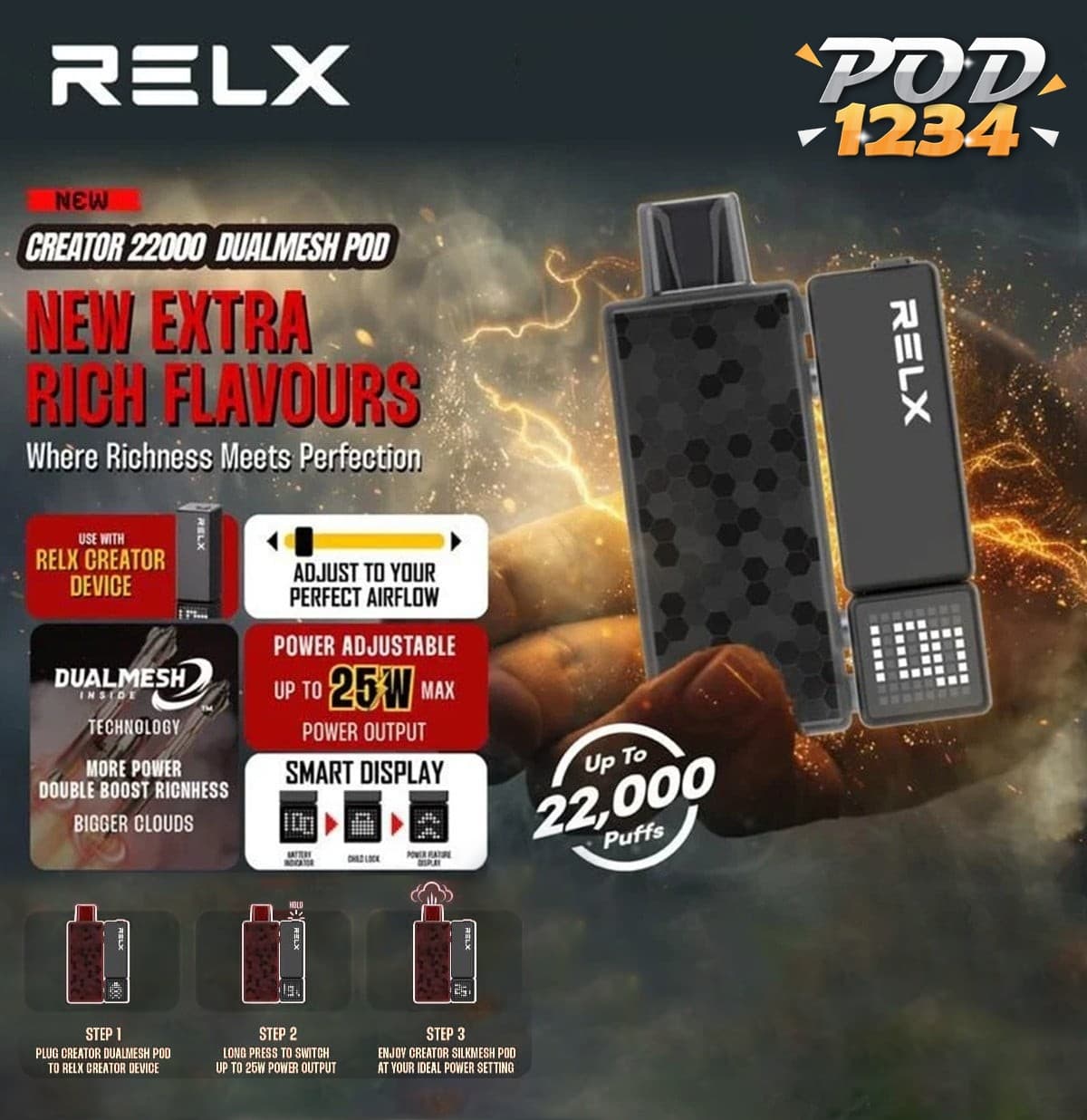 Relx Creator 22k Puffs ราคาส่ง