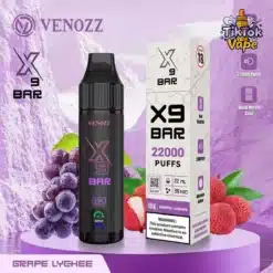 Venozz X9 Bar 22000 Puffs Grape Lychee